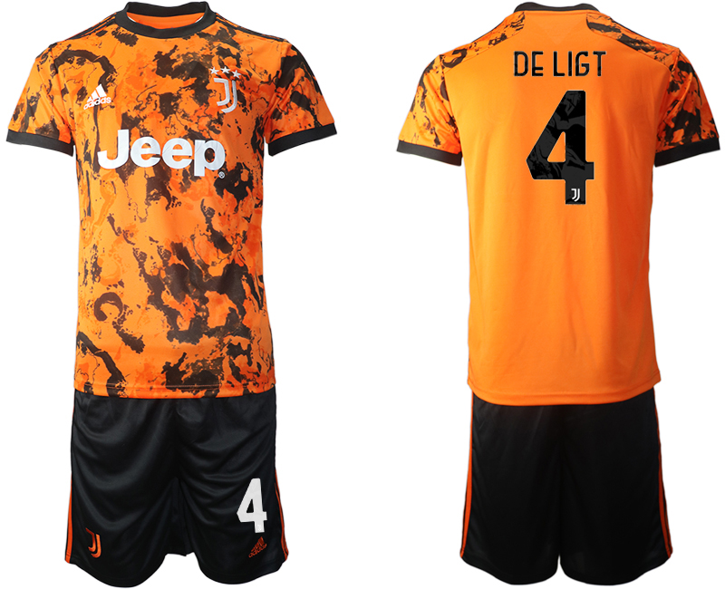 Men 2020-2021 club Juventus Second away #4 orange Soccer Jerseys